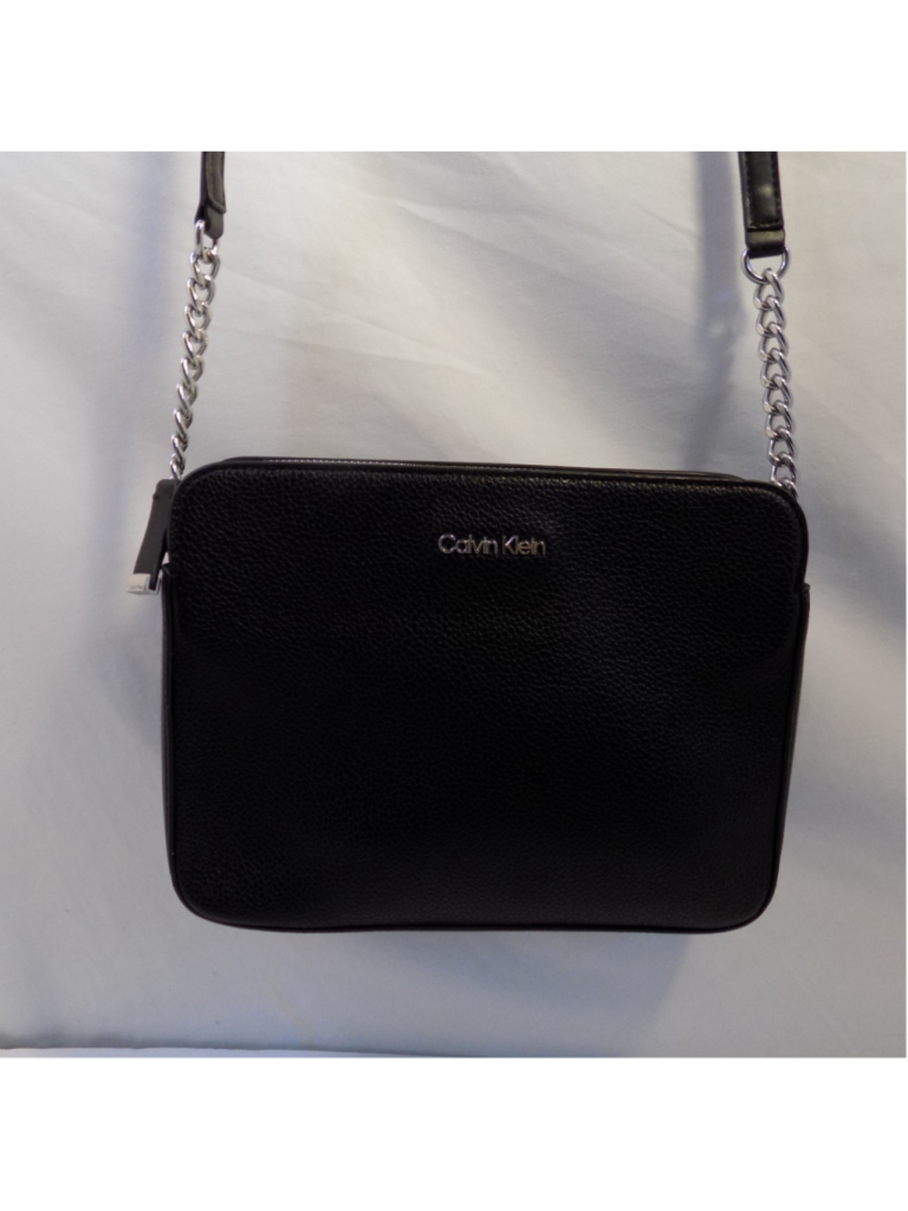 Women's Calvin Klein Black Crossbody Bag One Size with Silver Chain